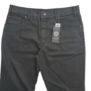 Calça Pierre Cardin jeans preta com elastano