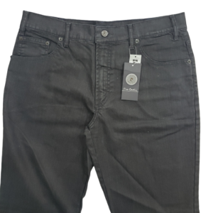 Calça Pierre Cardin jeans preta com elastano