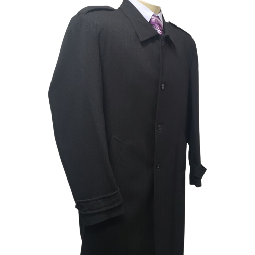 Sobretudo plus size preto em tecido de lã poliéster, ref 1205 2 Sobretudo masculino extra grande