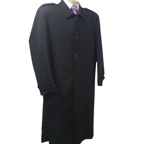 Sobretudo plus size preto em tecido de lã poliéster, ref 1205 4 Sobretudo plus size preto em tecido de lã poliéster, ref 1205 - Imagem 4