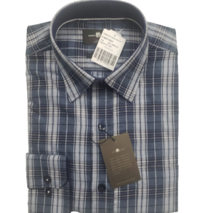 Camisa de flanela xadrez azul marinho