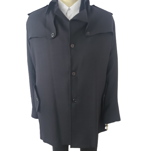 Sobretudo de tecido preto plus size em lã italiana, ref-1601-PP 4 Sobretudo de tecido preto plus size em lã italiana, ref-1601-PP - Imagem 4