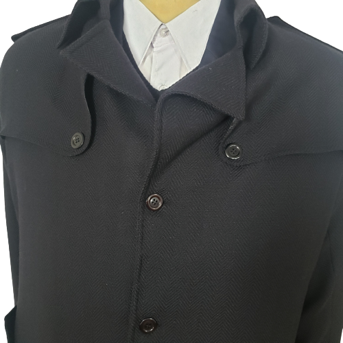 Sobretudo de tecido preto plus size em lã italiana, ref-1601-PP 3 Sobretudo de tecido preto plus size em lã italiana, ref-1601-PP - Imagem 3