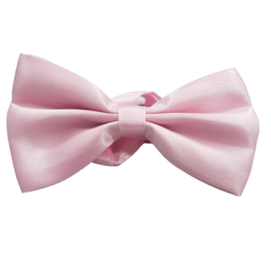 Gravata borboleta rosa de poliéster