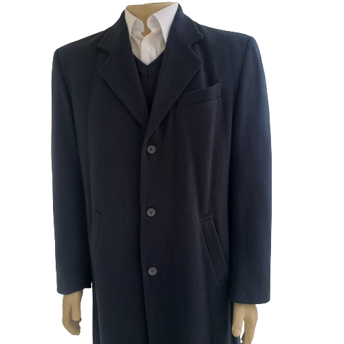 Sobretudo masculino azul de pura lã italiana, ref 1236 4 Sobretudo masculino azul de pura lã italiana, ref 1236 - Imagem 4