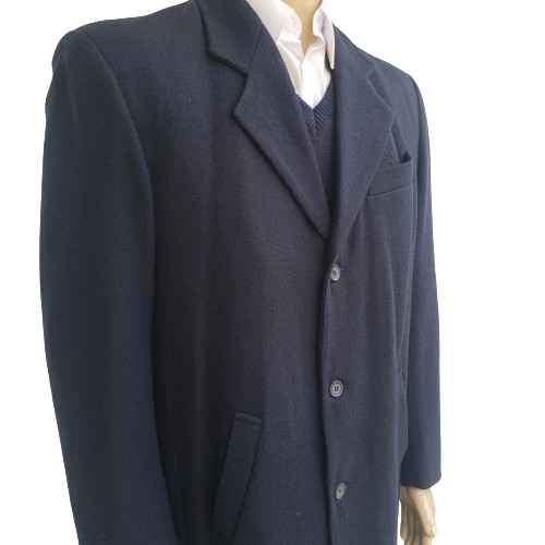 Sobretudo masculino azul de pura lã italiana, ref 1236 3 Sobretudo masculino azul de pura lã italiana, ref 1236 - Imagem 3