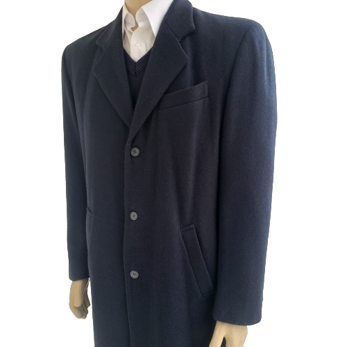 Sobretudo masculino azul de pura lã italiana, ref 1236 2 Sobretudo masculino azul de pura lã italiana, ref 1236 - Imagem 2