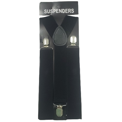 Suspensório masculino preto tamanho ajustável, Ref. 99953-PR 1 Suspensório masculino preto