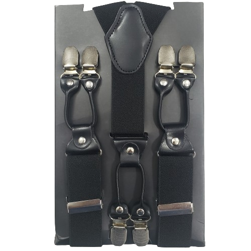 Suspensório preto reforçado tamanho ajustável, Ref. 99953-PRL 1 Suspensório preto