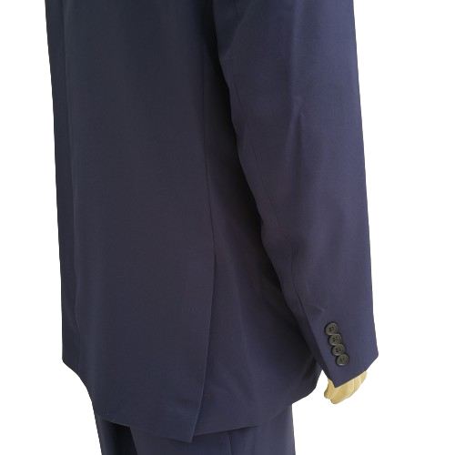 Terno plus size azul de microfibra gabardine - 18E-MA 2 Terno plus size azul de microfibra