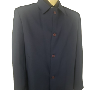 Sobretudo azul longo de poliéster