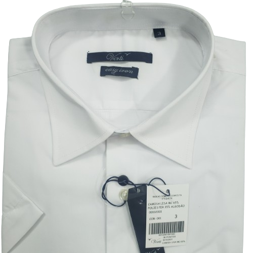 Camisa branca passa fácil manga curta, ref 997BC 2 Camisa branca passa fácil manga curta, ref 997BC - Imagem 2