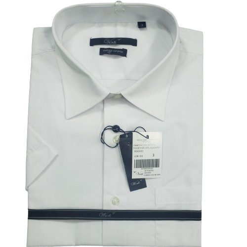 Camisa branca passa fácil manga curta, ref 997BC 3 Camisa branca passa fácil manga curta, ref 997BC - Imagem 3