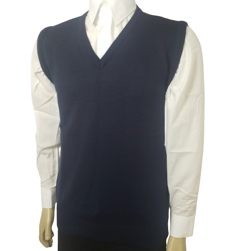 Colete azul de lã acrílica ante alérgica, ref 580CA 3 Colete azul de lã acrílica ante alérgica, ref 580CA - Imagem 3