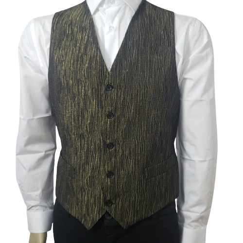 Colete dourado brocado de alfaiataria – 1422DA 3 Colete dourado brocado de alfaiataria – 1422DA - Imagem 3