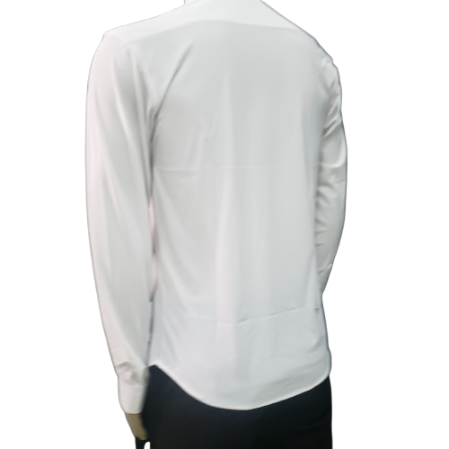 Camisa branca em malha slim, 23EB 2 Camisa branca em malha