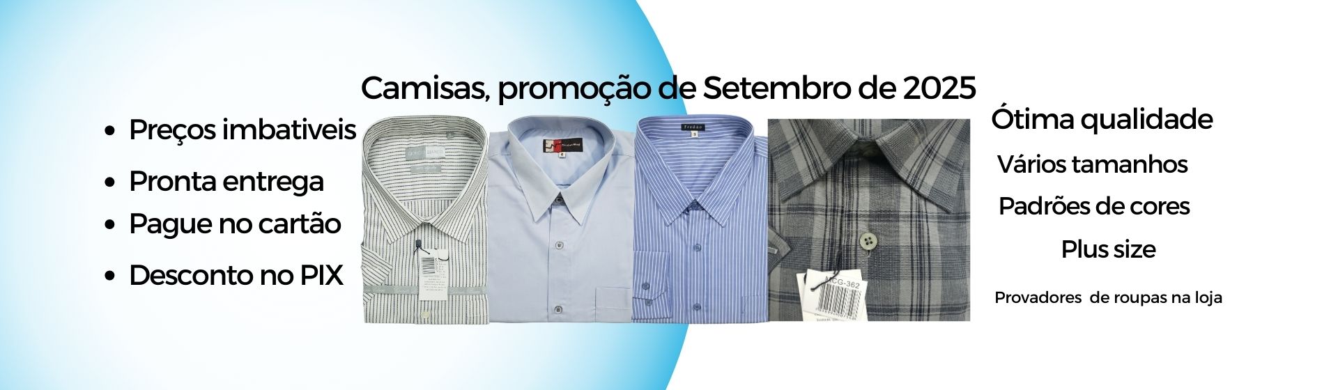 Camisas masculinas em promoção. Compre camisa social direto na fábrica. Compre em Fredao Moda Masculina