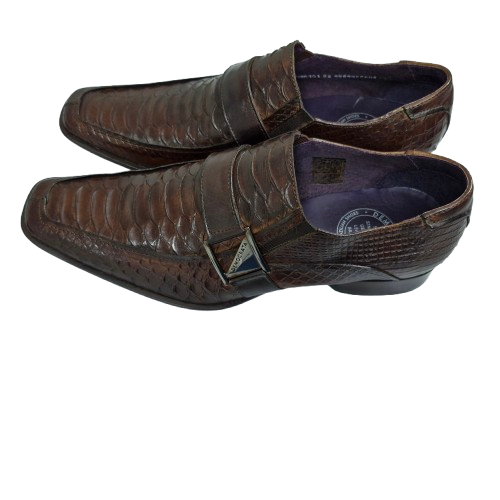 Sapato masculino de couro legitimo marrom sem cadarço, ref 396SC 3 Sapato masculino de couro legitimo marrom sem cadarço, ref 396SC - Imagem 3