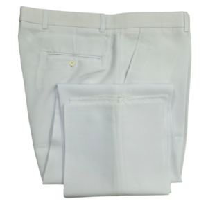 Calça branca plus size em tecido Oxford