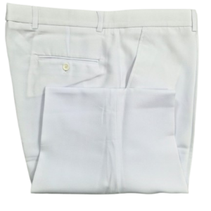 Calça branca plus size em tecido Oxford