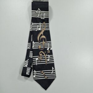 Fredao Moda Masculina | Loja de ternos completa, roupas masculinas sociais, esportes finos de todos tamanhos e plus size 9 Gravata musical preta de poliéster longa