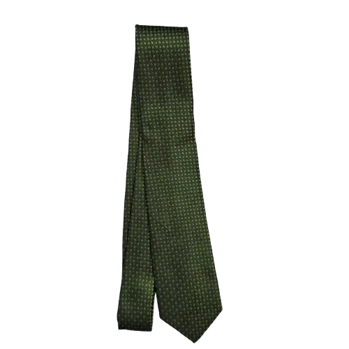 Gravata verde escuro jacquard de seda, ref 1337ve 3 gravata azul